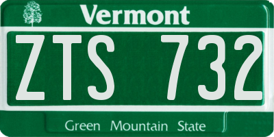 VT license plate ZTS732