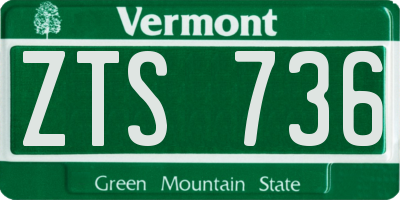 VT license plate ZTS736