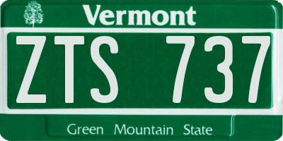 VT license plate ZTS737