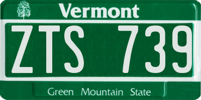 VT license plate ZTS739