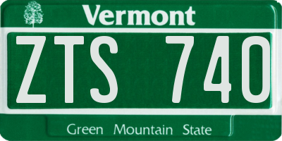 VT license plate ZTS740