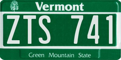 VT license plate ZTS741