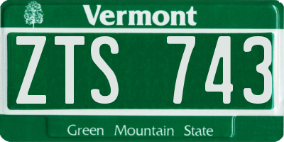 VT license plate ZTS743