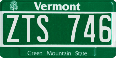 VT license plate ZTS746