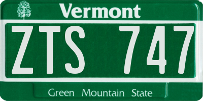 VT license plate ZTS747