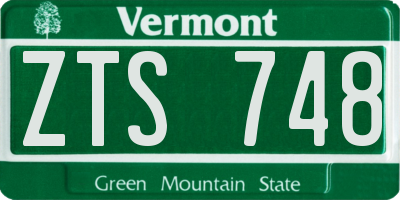 VT license plate ZTS748