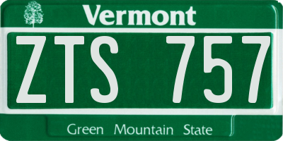VT license plate ZTS757