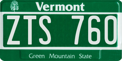 VT license plate ZTS760