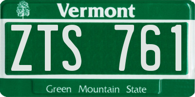 VT license plate ZTS761