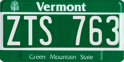 VT license plate ZTS763