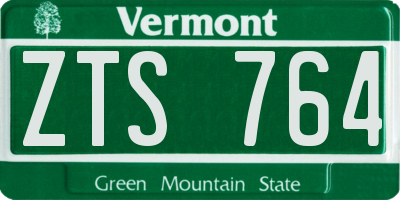 VT license plate ZTS764