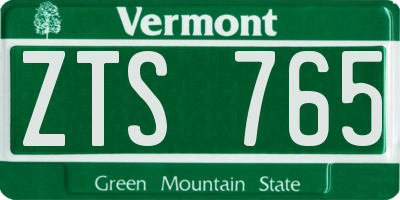 VT license plate ZTS765