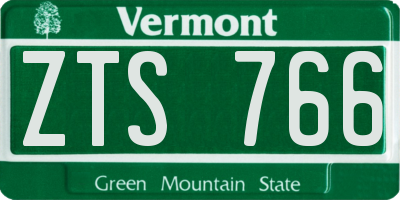 VT license plate ZTS766