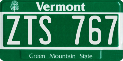 VT license plate ZTS767