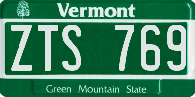 VT license plate ZTS769