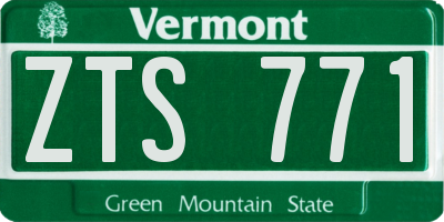 VT license plate ZTS771