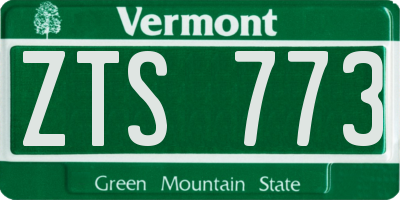 VT license plate ZTS773