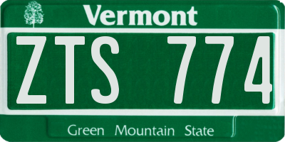 VT license plate ZTS774
