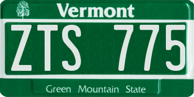 VT license plate ZTS775