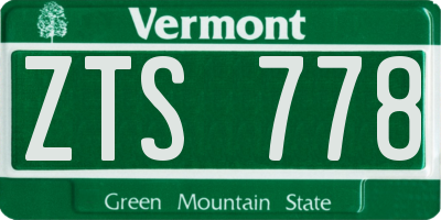 VT license plate ZTS778