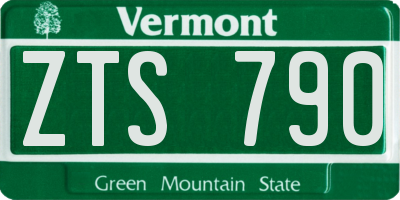 VT license plate ZTS790