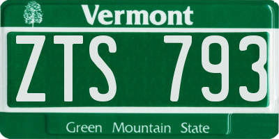 VT license plate ZTS793