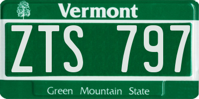 VT license plate ZTS797