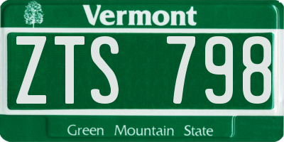 VT license plate ZTS798