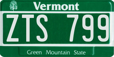 VT license plate ZTS799