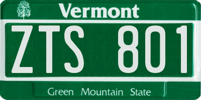 VT license plate ZTS801