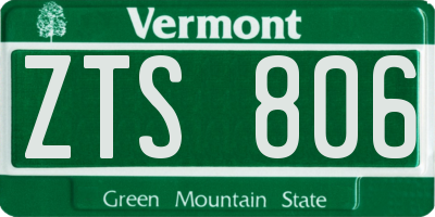 VT license plate ZTS806