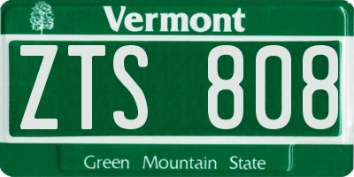 VT license plate ZTS808