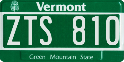 VT license plate ZTS810