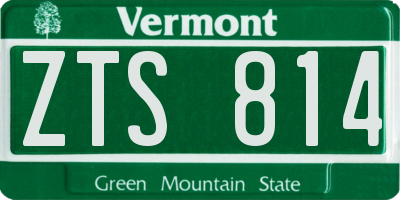 VT license plate ZTS814