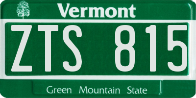 VT license plate ZTS815