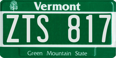 VT license plate ZTS817