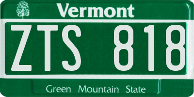 VT license plate ZTS818