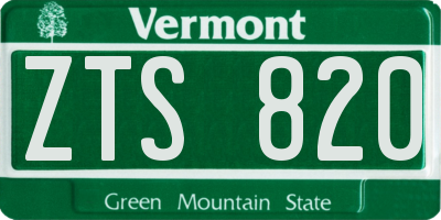 VT license plate ZTS820
