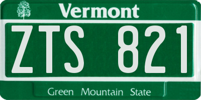 VT license plate ZTS821