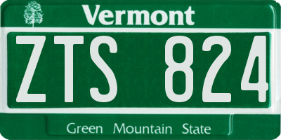 VT license plate ZTS824
