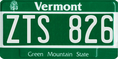 VT license plate ZTS826
