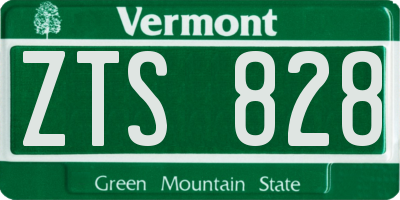 VT license plate ZTS828