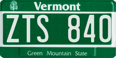 VT license plate ZTS840