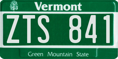 VT license plate ZTS841