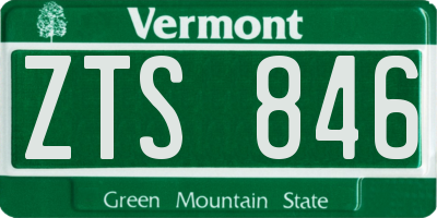 VT license plate ZTS846