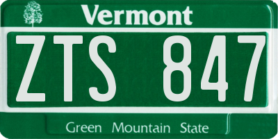 VT license plate ZTS847