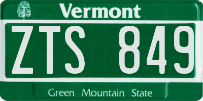 VT license plate ZTS849