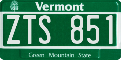VT license plate ZTS851