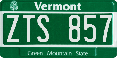 VT license plate ZTS857