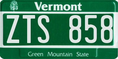 VT license plate ZTS858